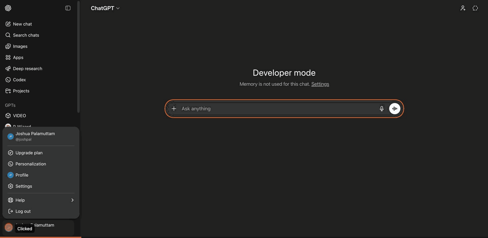 Walkthrough of connecting SeekOut MCP in ChatGPT