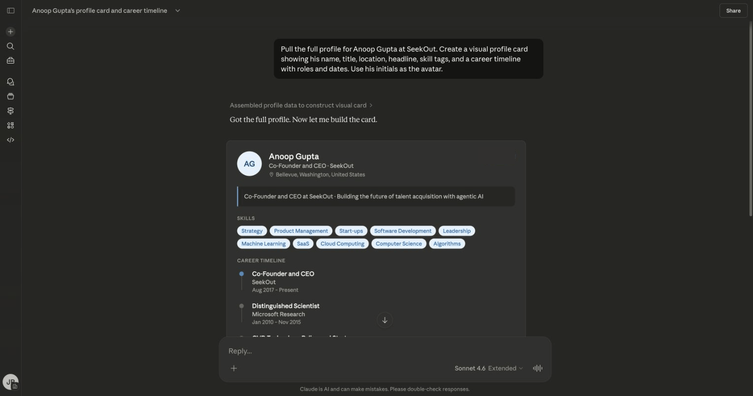 Anoop Gupta profile card with career timeline and skill tags