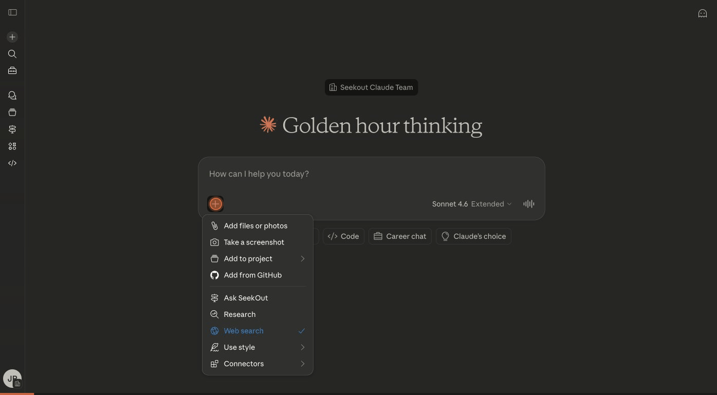 Walkthrough of adding the SeekOut MCP connector in Claude